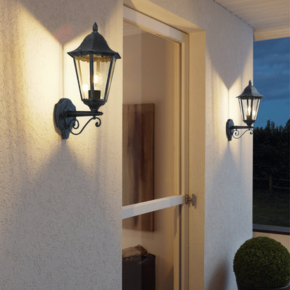 Navedo Black Outdoor Wall Light Upwards