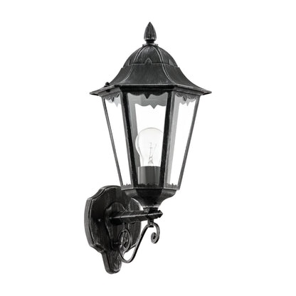 Navedo Black Outdoor Wall Light Upwards