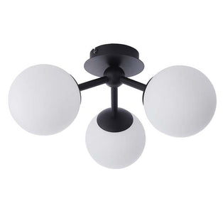 Pulsa Semi Flush Matt Black Ceiling Light IP44