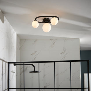 Pulsa Matt Black Ceiling Light IP44