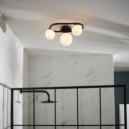 Pulsa Matt Black Ceiling Light IP44