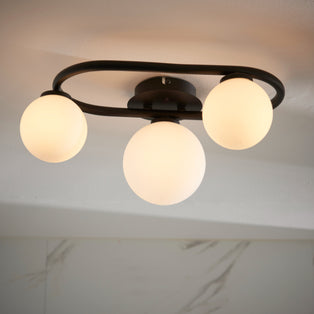 Pulsa Matt Black Ceiling Light IP44