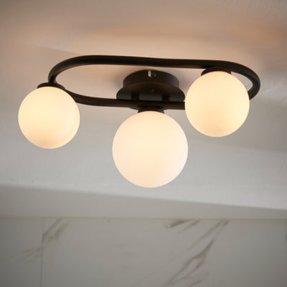 Pulsa Matt Black Ceiling Light IP44