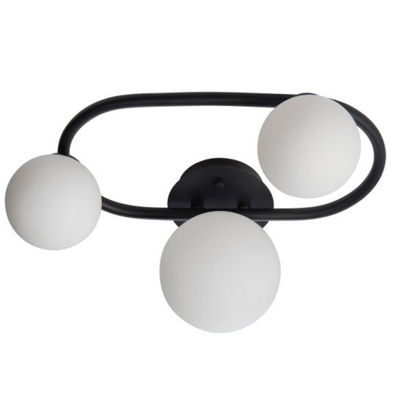 Pulsa Matt Black Ceiling Light IP44