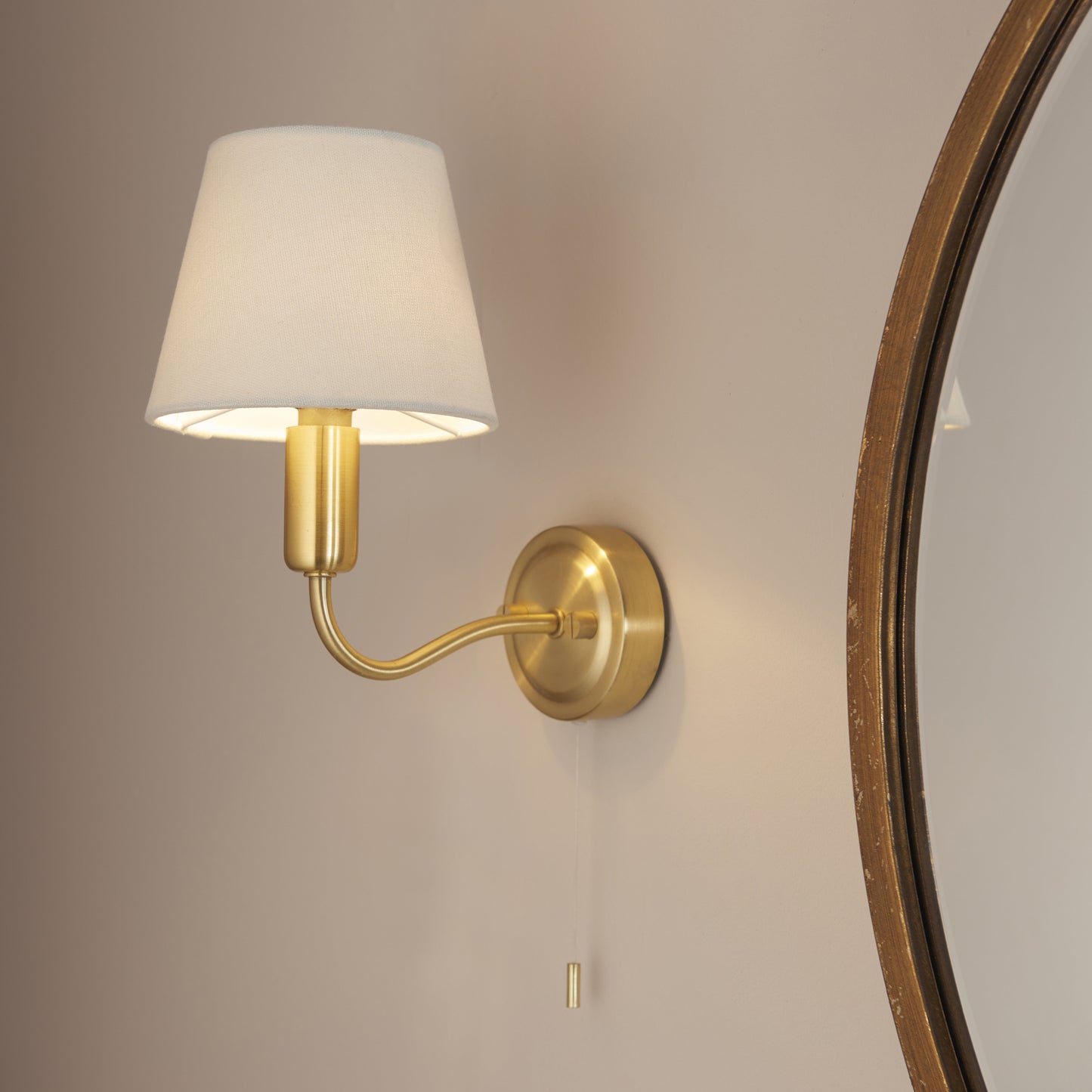 Conway 1 Light Wall Light IP44 Brushed Gold