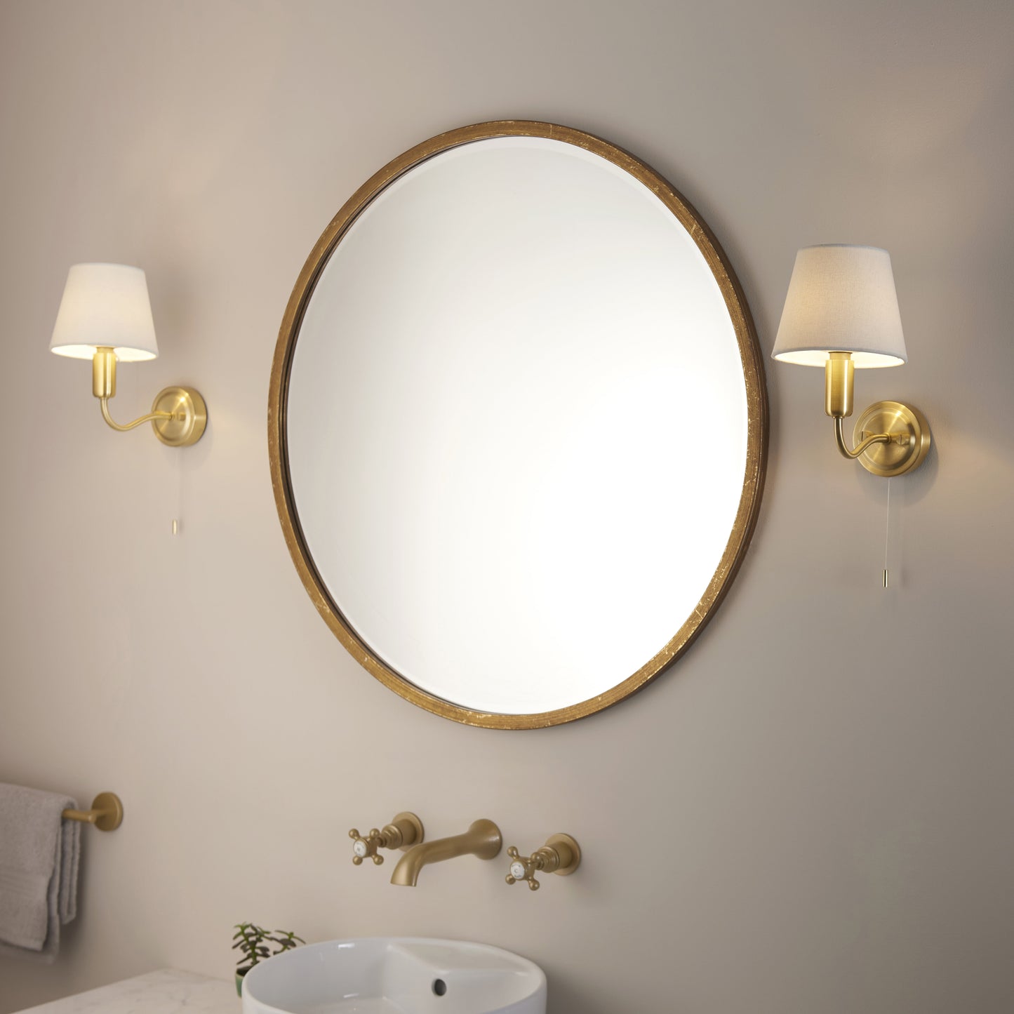 Conway 1 Light Wall Light IP44 Brushed Gold