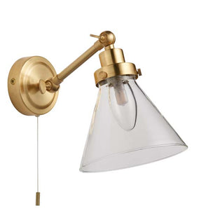 Faraday Satin Brass IP44 Wall Light