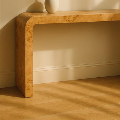 Mota Natural Burl Wood Curved Console Table