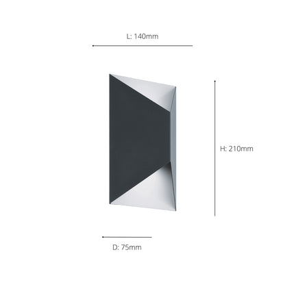 Predazzo 2-Light Grey LED Outdoor Wall Light