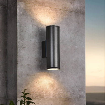 Riga 2-Light Grey LED Outdoor Wall Light