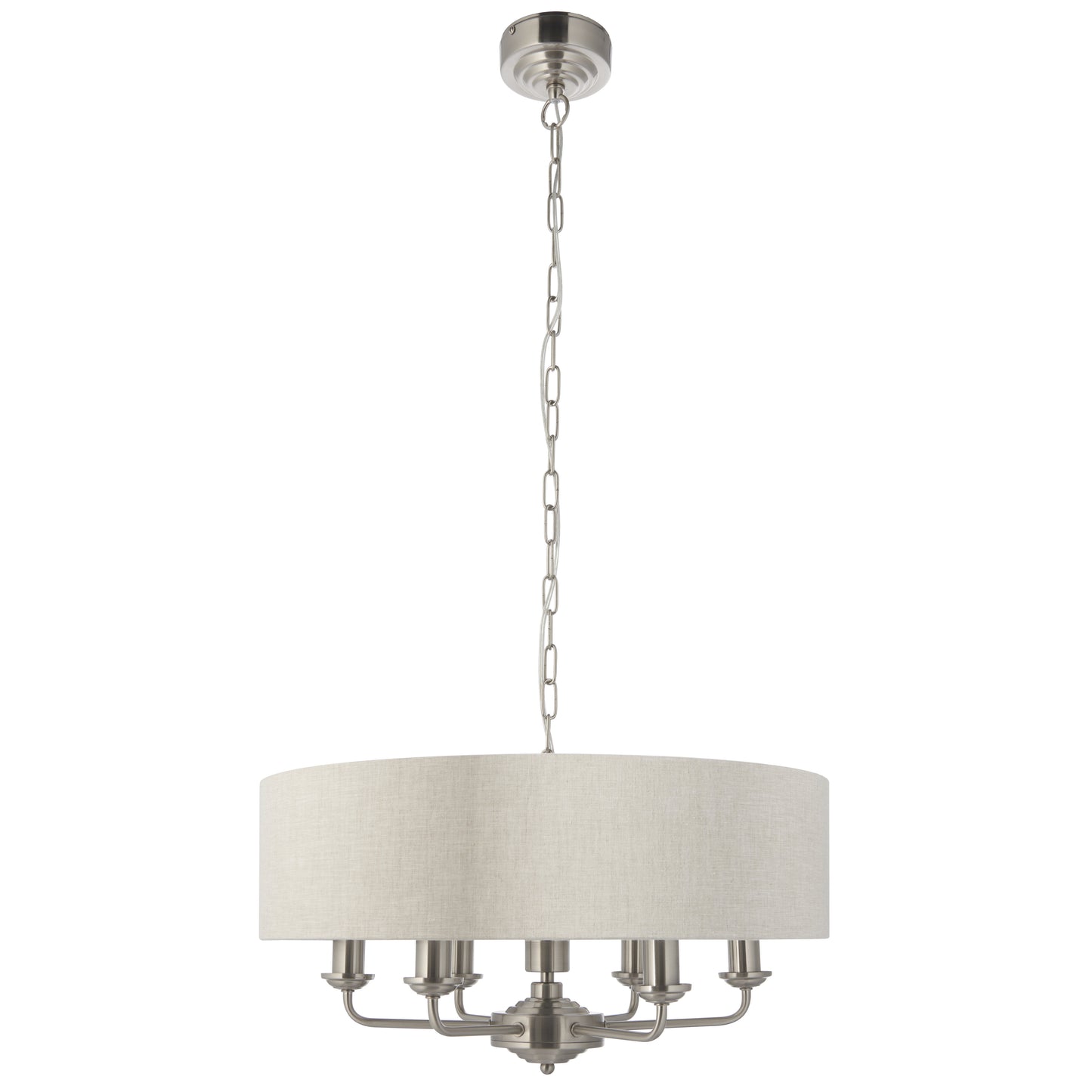 Highclere 6 Light Pendant Brushed Chrome