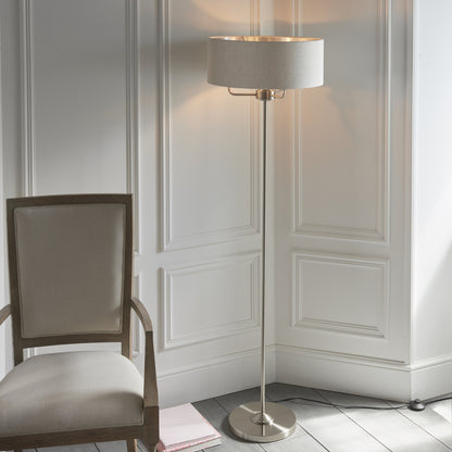 Highclere 3 Light Floor Lamp Brushed Chrome