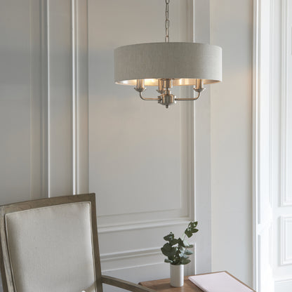 Highclere 3 Light Pendant Brushed Chrome