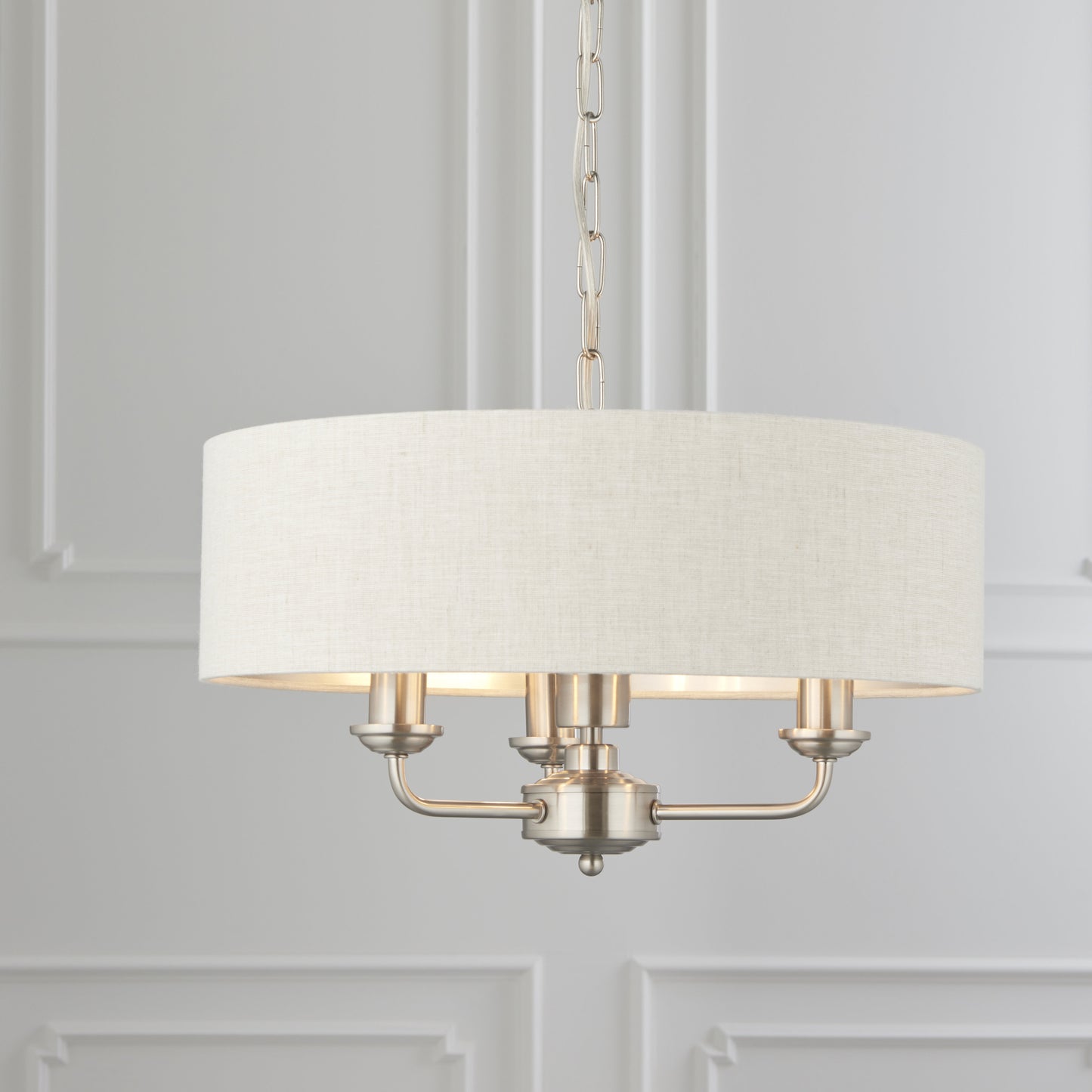 Highclere 3 Light Pendant Brushed Chrome