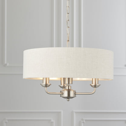 Highclere 3 Light Pendant Brushed Chrome