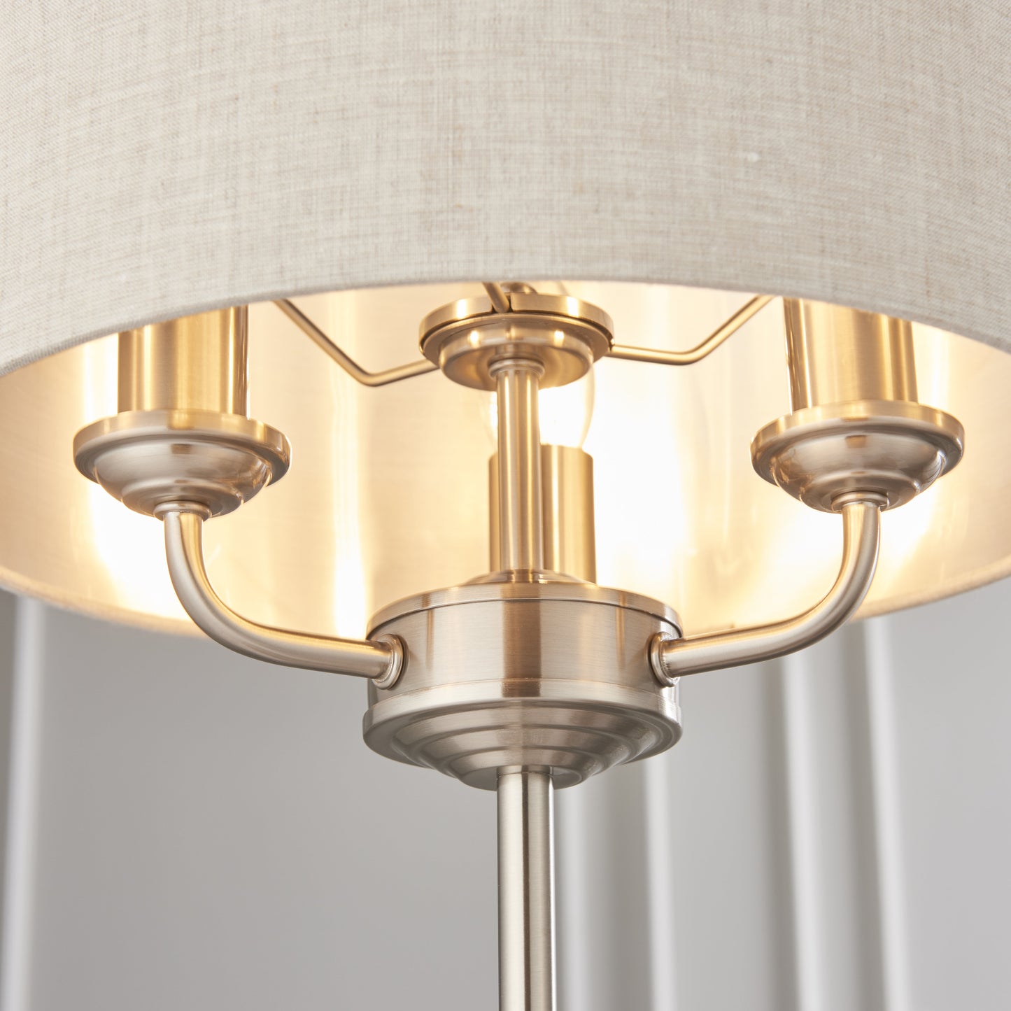 Highclere 3 Light Table Lamp Brushed Chrome
