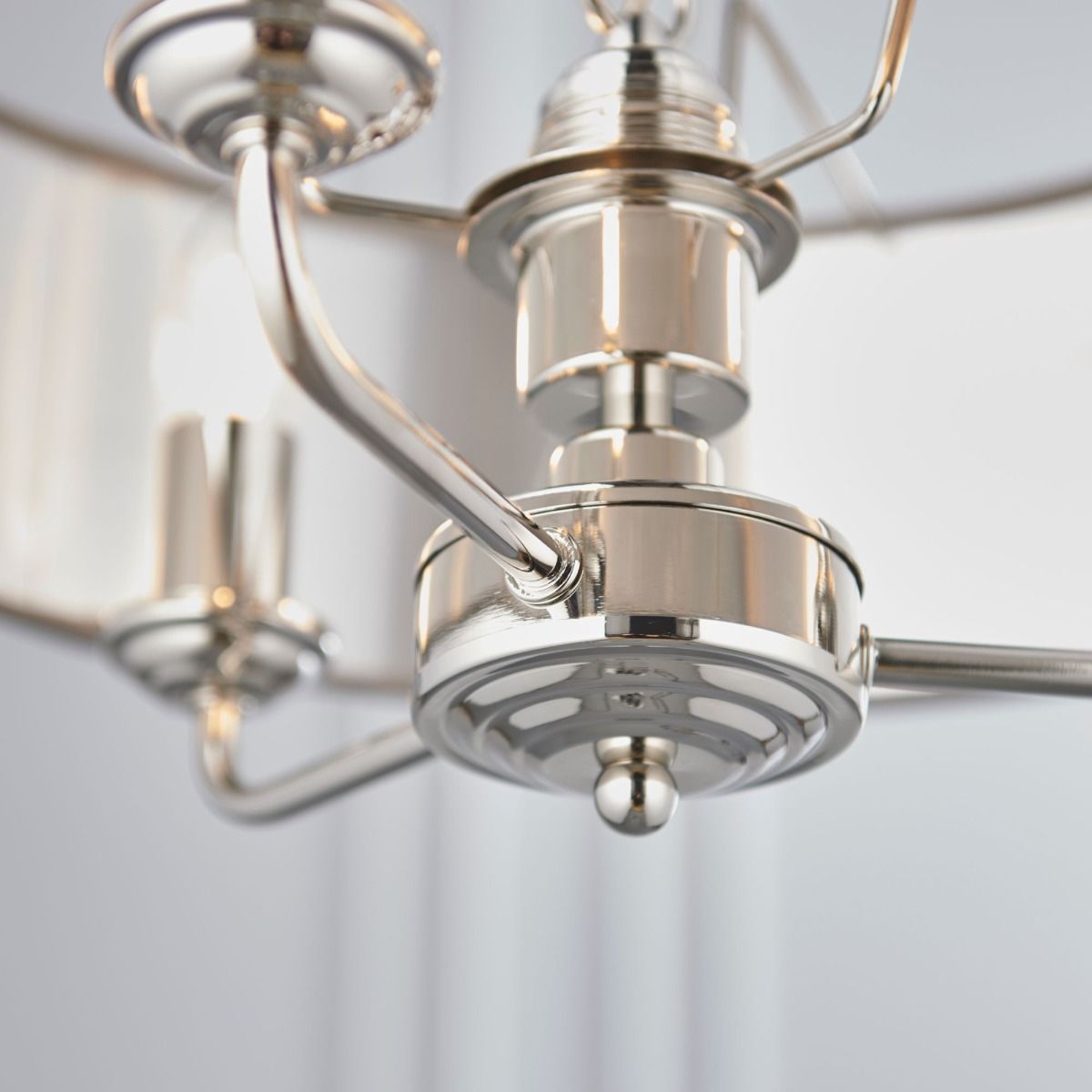 Highclere 3 Light Nickel & Charcoal Ceiling Pendant