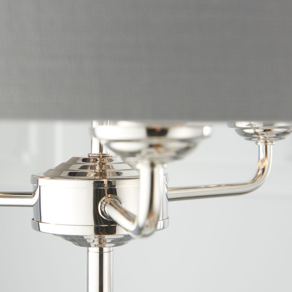 Highclere 3 Light Nickel & Charcoal Floor Lamp
