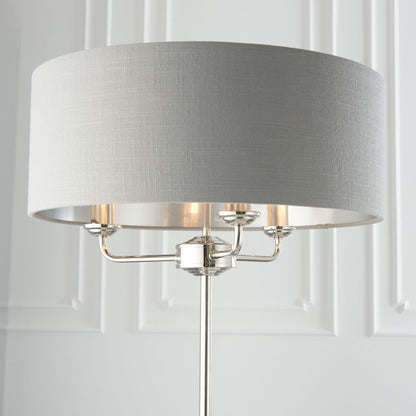 Highclere 3 Light Nickel & Charcoal Floor Lamp