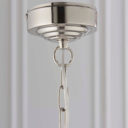 Highclere 6 Light Nickel & Charcoal Pleated Ceiling Pendant