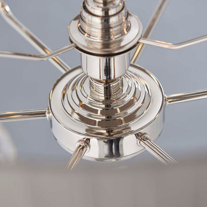 Highclere 6 Light Nickel & Charcoal Pleated Ceiling Pendant