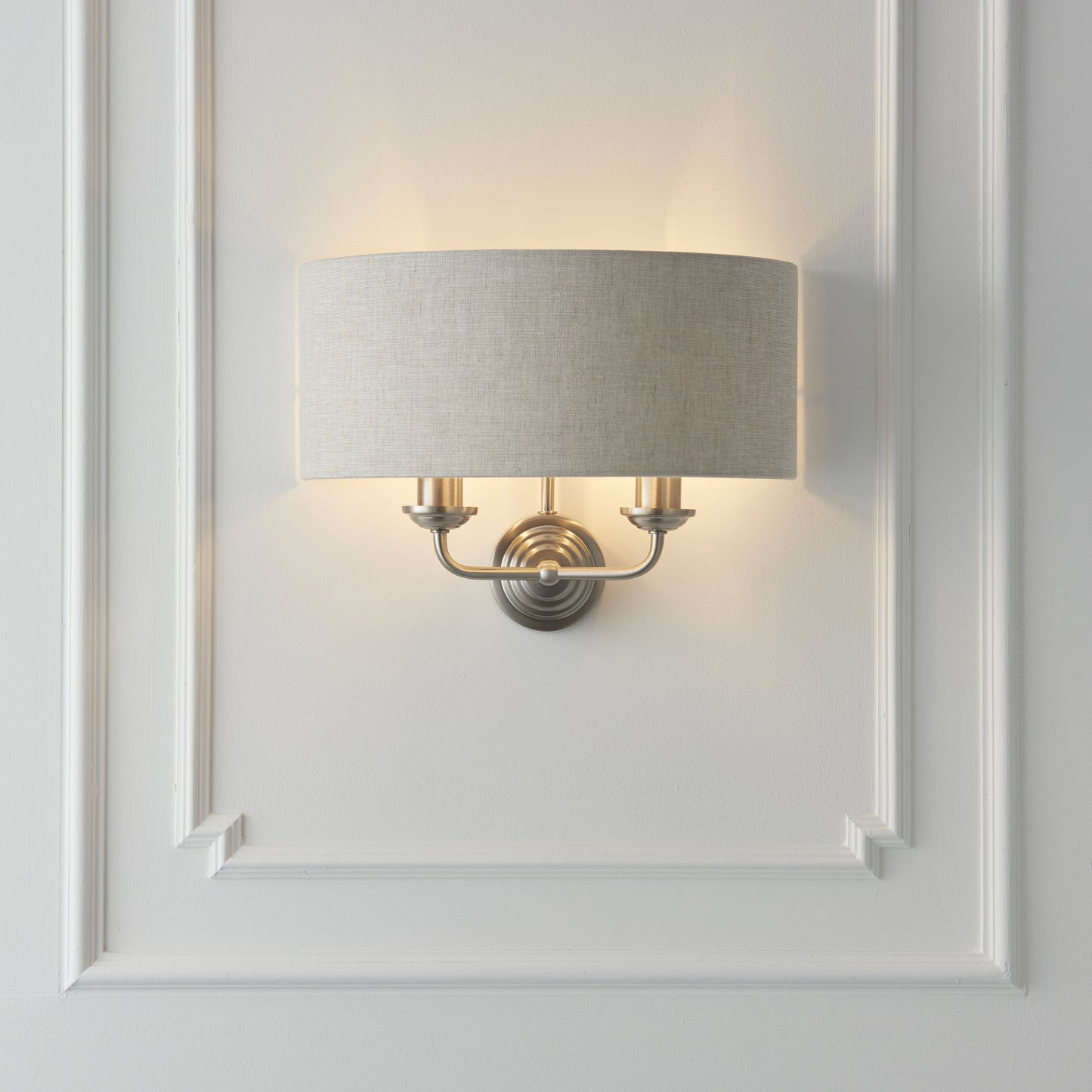 Highclere 2 Light Wall Light Brushed Chrome