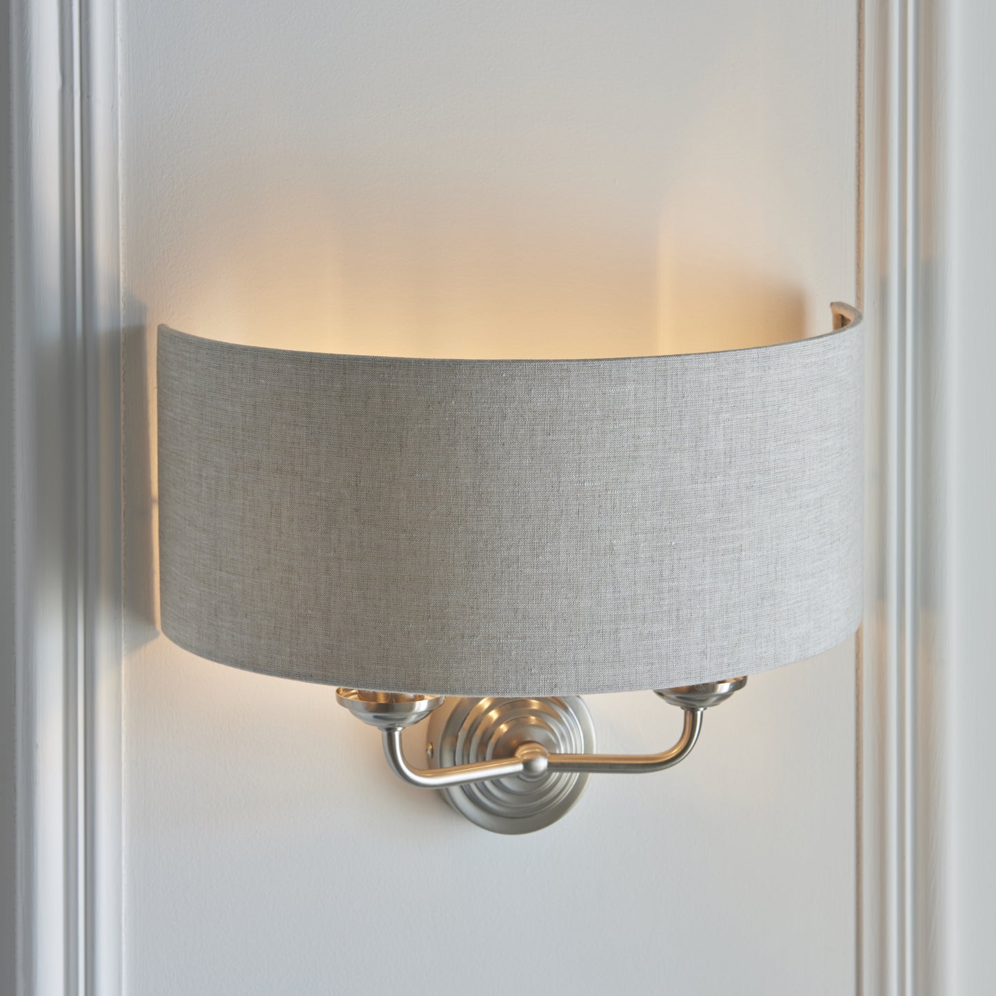 Highclere 2 Light Wall Light Brushed Chrome