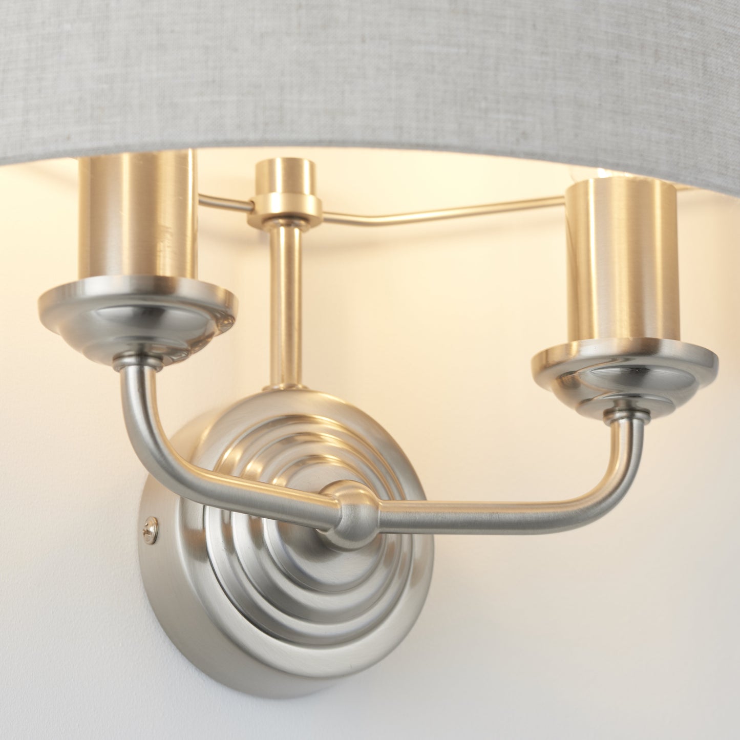 Highclere 2 Light Wall Light Brushed Chrome