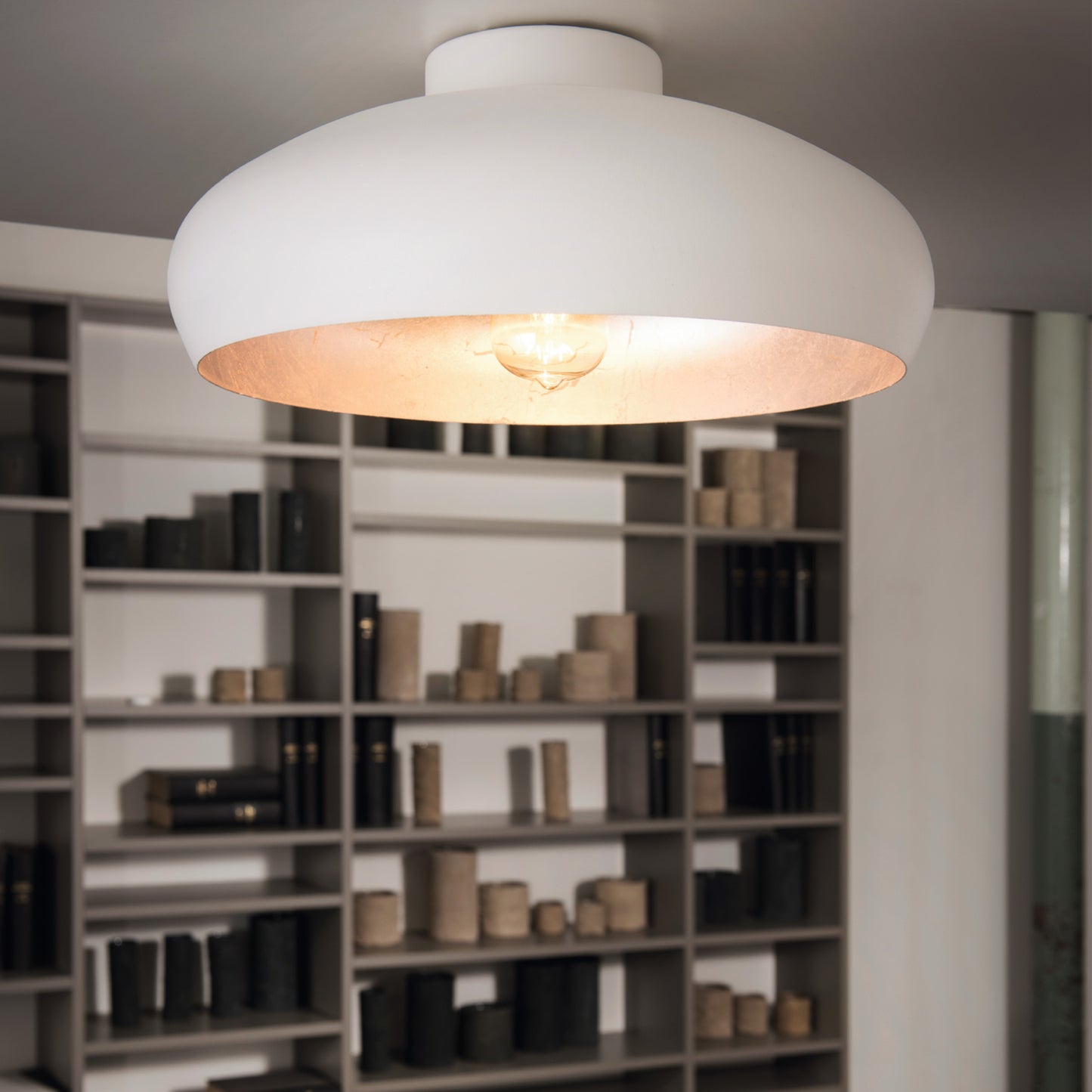 Mogano White Flush Ceiling Light