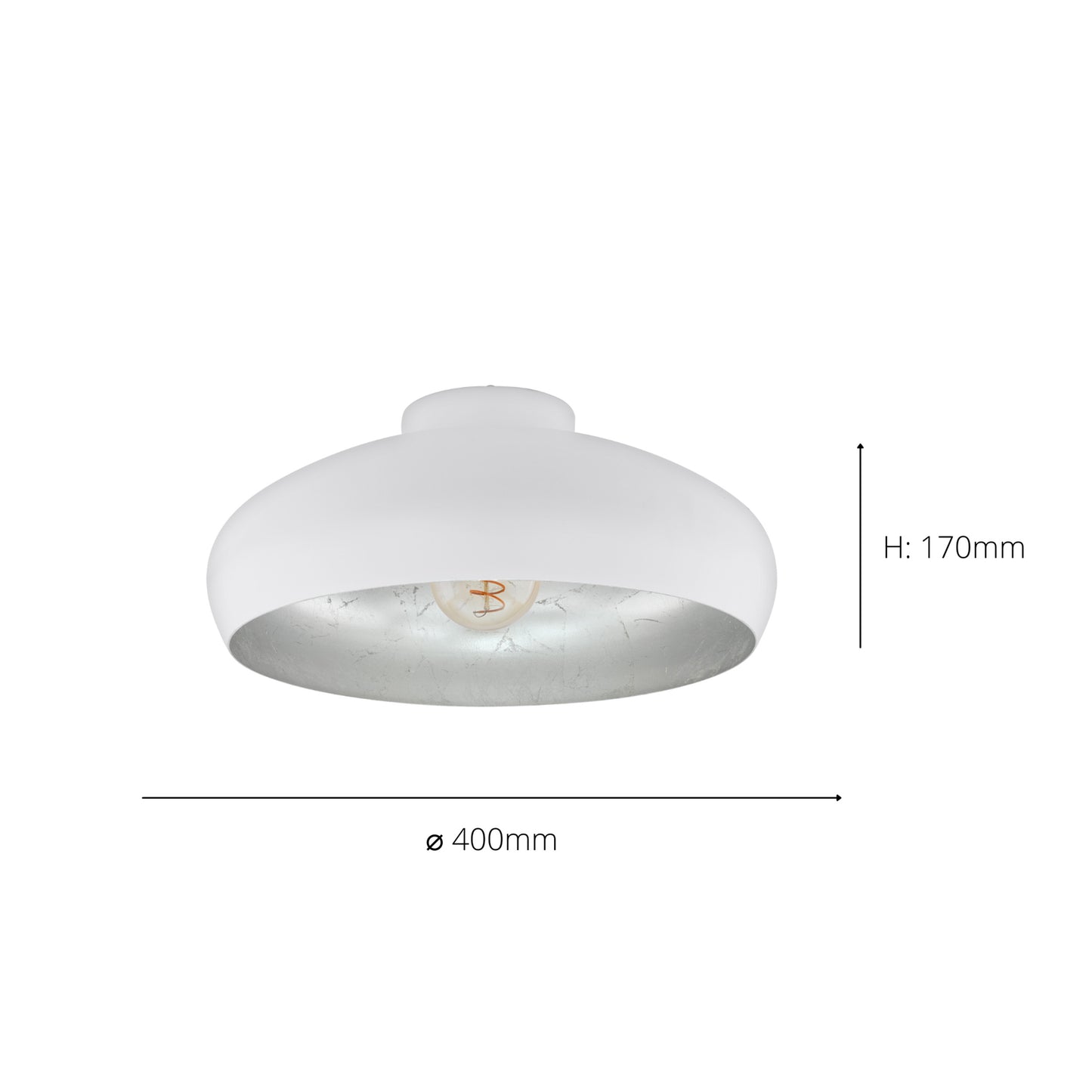 Mogano White Flush Ceiling Light