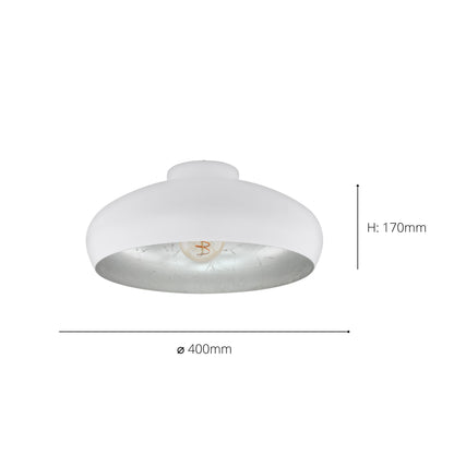 Mogano White Flush Ceiling Light