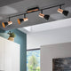 Barnham 4 Light Black & Copper Ceiling Spotlight Bar