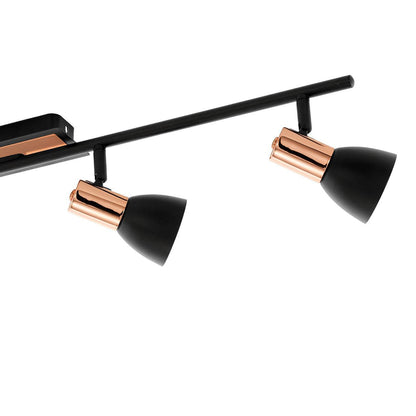 Barnham 4 Light Black & Copper Spotlight Bar