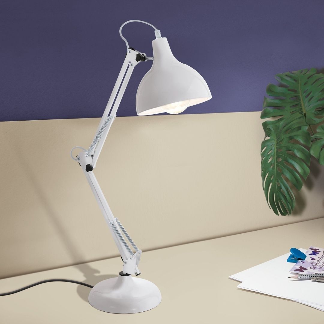 Borgillio White Desk Table Lamp