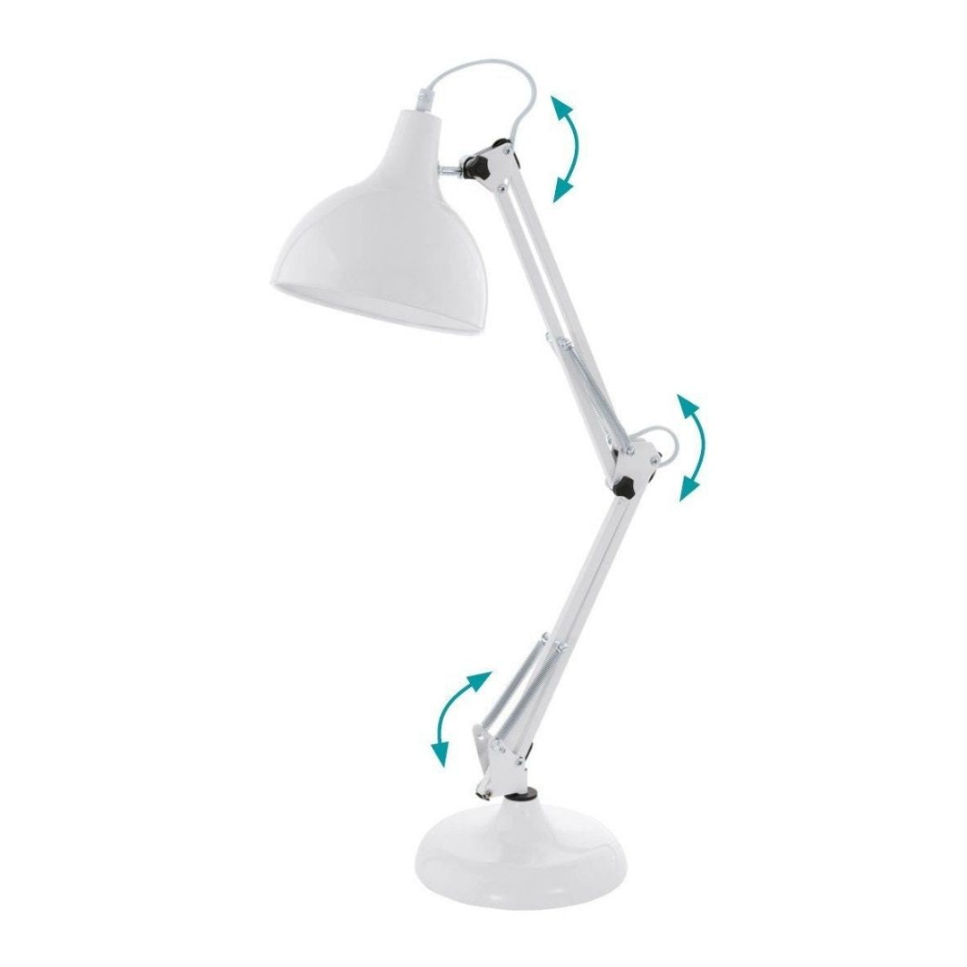 Borgillio White Desk Table Lamp