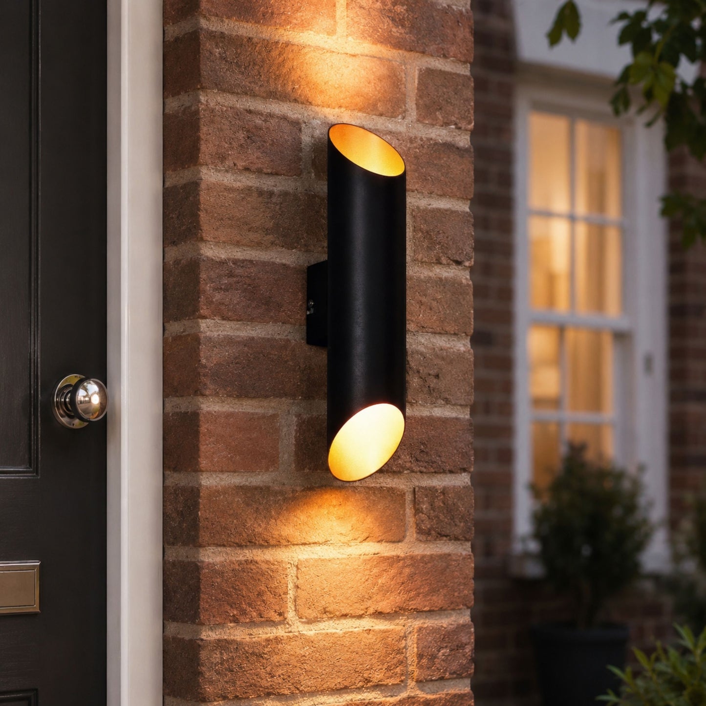 Agolada 2-Light Black LED Outdoor Wall Light