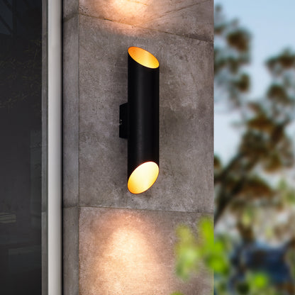 Agolada 2-Light Black LED Outdoor Wall Light
