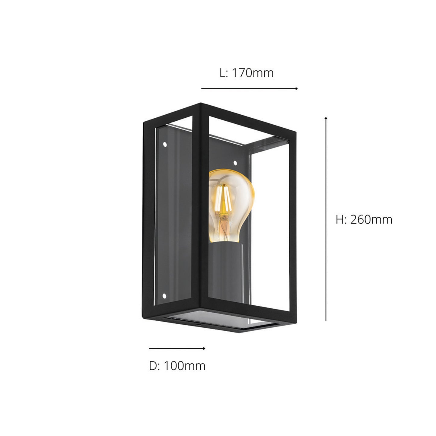 Alamonte Black Outdoor Wall Light