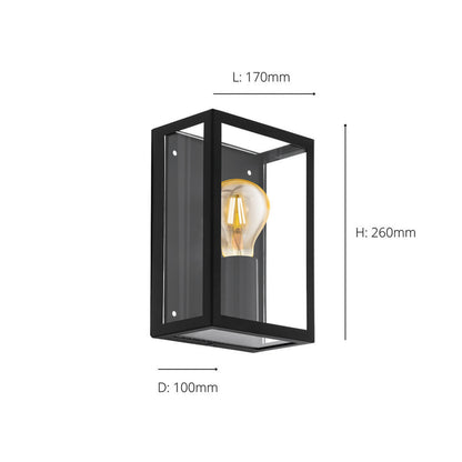 Alamonte Black Outdoor Wall Light