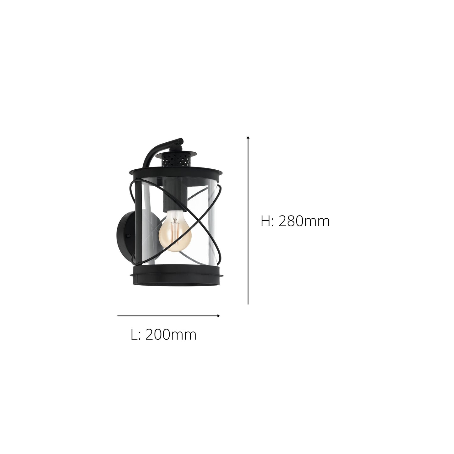 Hilburn Black Outdoor Wall Light