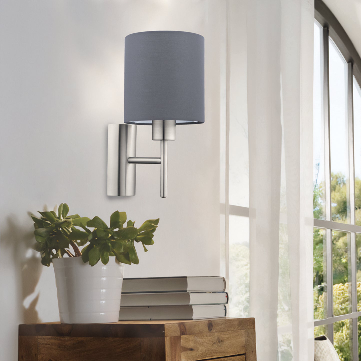 Pasteri Grey Wall Light with Switch