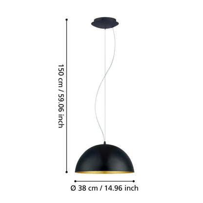 Gaetano Black Ceiling Pendant Light