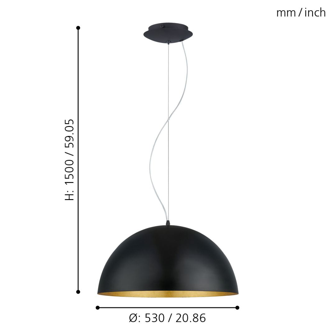 Gaetano Black Pendant
