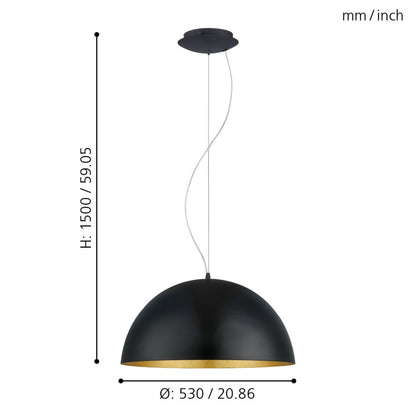 Gaetano Black Pendant