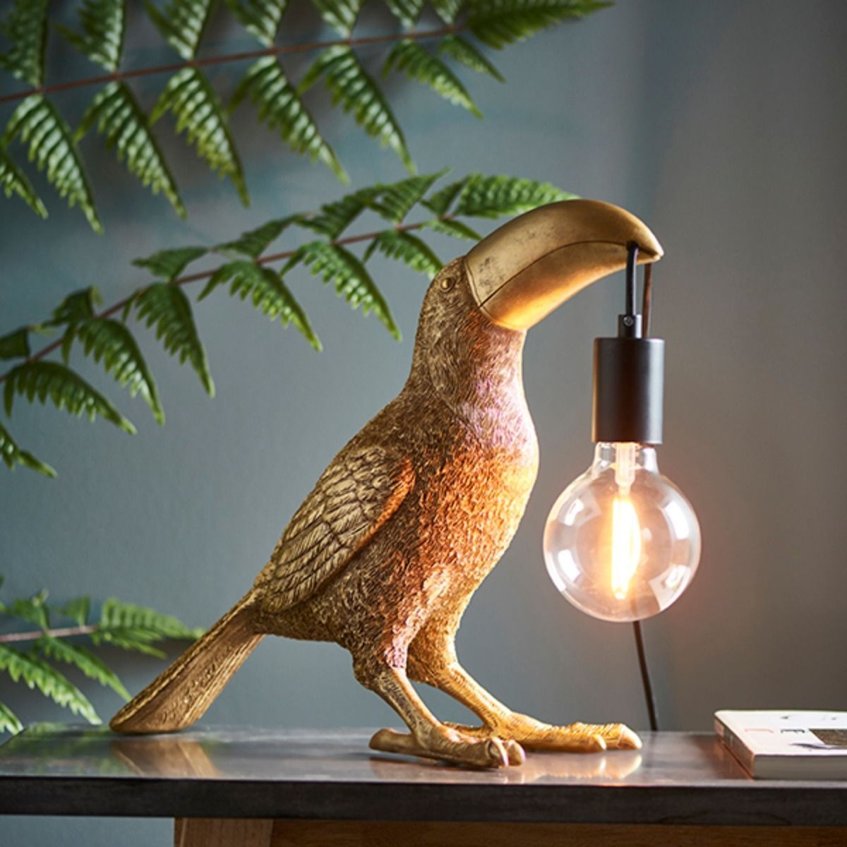 Toucan Vintage Gold Table Lamp