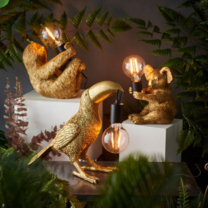 Toucan Vintage Gold Table Lamp