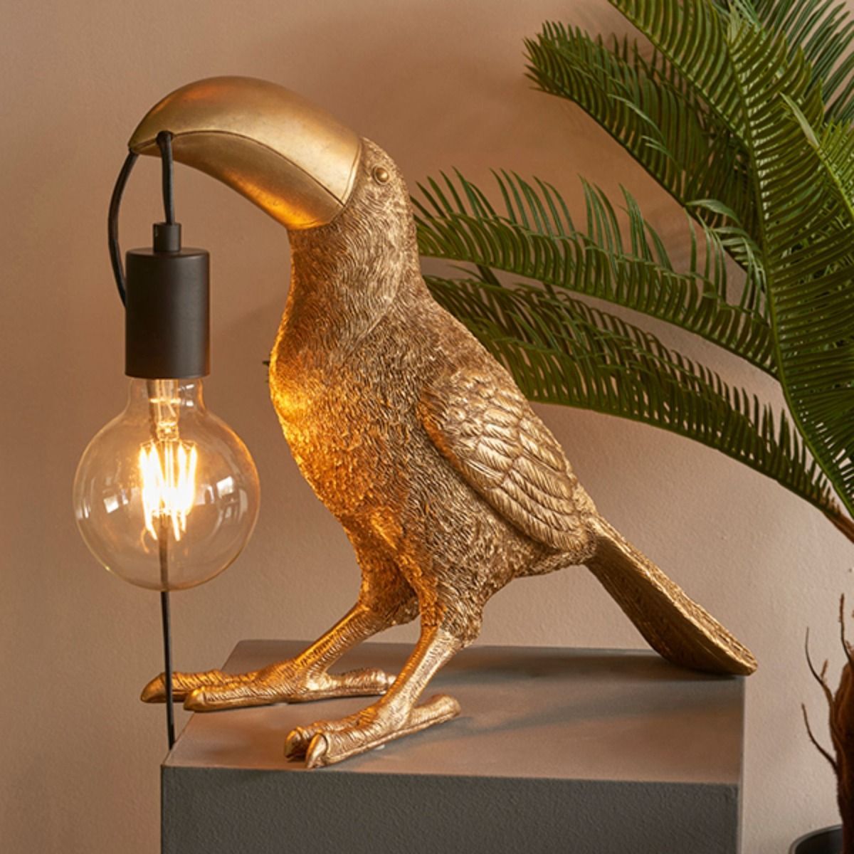 Toucan Vintage Gold Table Lamp