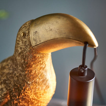 Toucan Vintage Gold Table Lamp