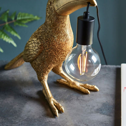 Toucan Vintage Gold Table Lamp