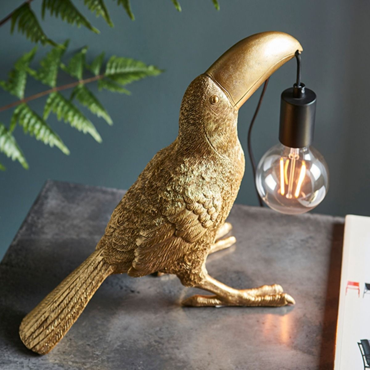 Toucan Vintage Gold Table Lamp
